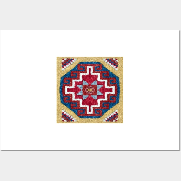 Turkish Kilim Textured Pattern Wall Art by justrachna